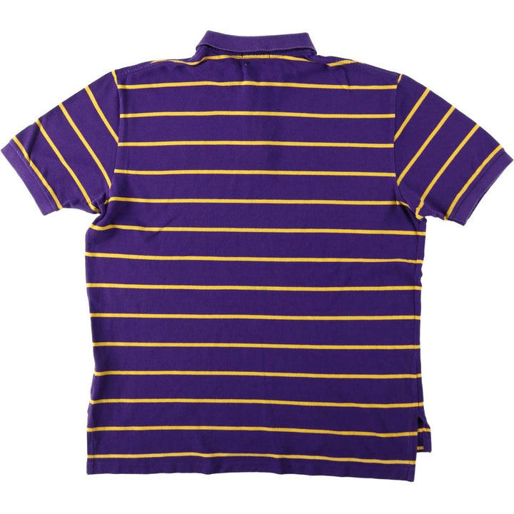 Ralph Lauren POLO RALPH LAUREN CLASSIC FIT short sleeve striped polo shirt men's XL equivalent cotton purple type Vintage Second Hand