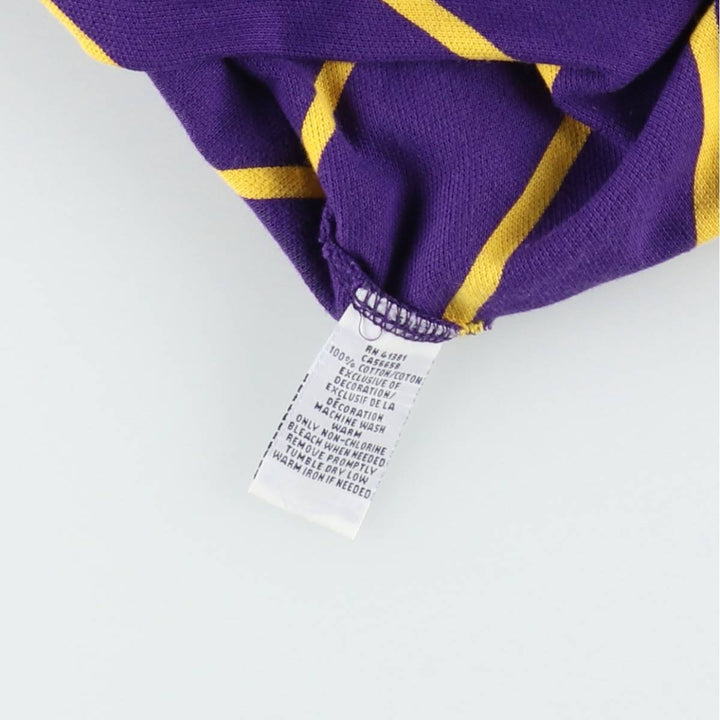 Ralph Lauren POLO RALPH LAUREN CLASSIC FIT short sleeve striped polo shirt men's XL equivalent cotton purple type Vintage Second Hand