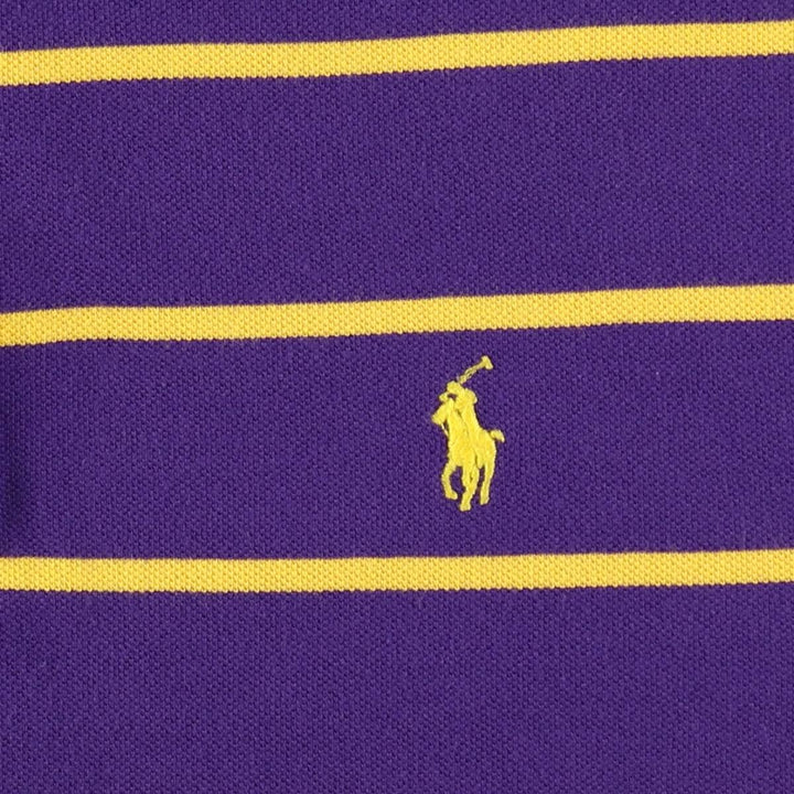 Ralph Lauren POLO RALPH LAUREN CLASSIC FIT short sleeve striped polo shirt men's XL equivalent cotton purple type Vintage Second Hand
