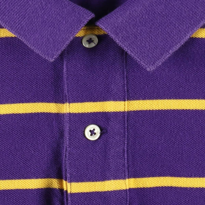Ralph Lauren POLO RALPH LAUREN CLASSIC FIT short sleeve striped polo shirt men's XL equivalent cotton purple type Vintage Second Hand