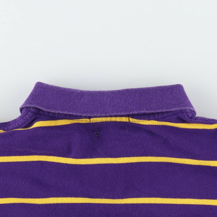Ralph Lauren POLO RALPH LAUREN CLASSIC FIT short sleeve striped polo shirt men's XL equivalent cotton purple type Vintage Second Hand