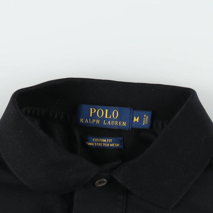 Ralph Lauren POLO RALPH LAUREN CUSTOM FIT short sleeve polo shirt men's M equivalent Pima Cotton black type Vintage Second Hand