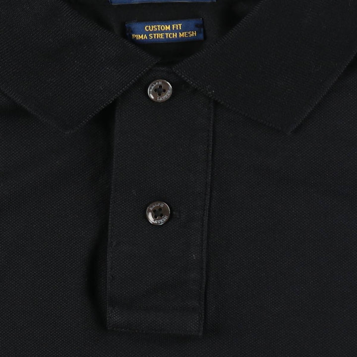 Ralph Lauren POLO RALPH LAUREN CUSTOM FIT short sleeve polo shirt men's M equivalent Pima Cotton black type Vintage Second Hand