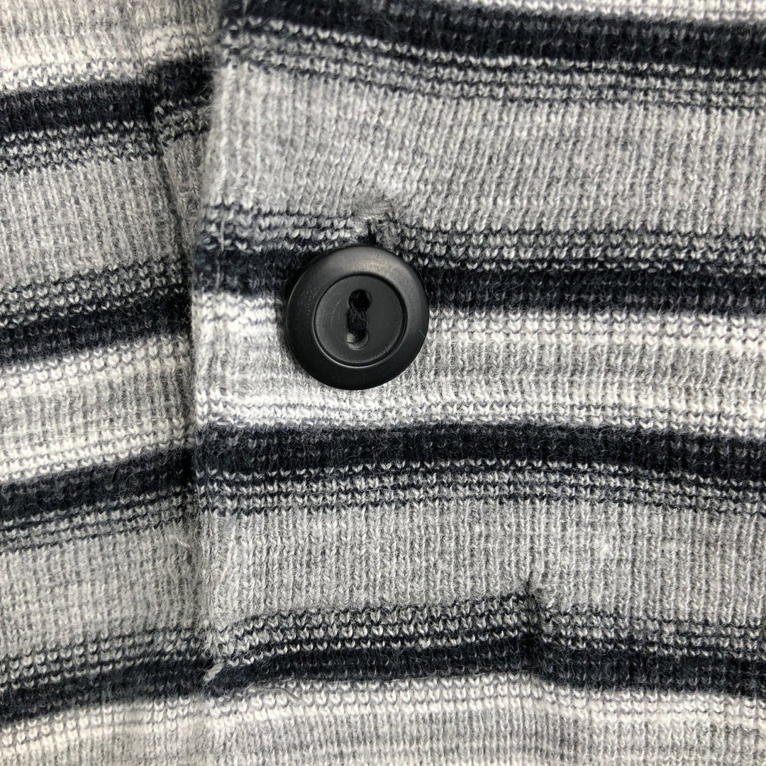 Levi's Multi-stripe Short-Sleeve Polo Shirt, Made in USA, Men's Size XL (approx.) cotton gray type Vintage Second Hand