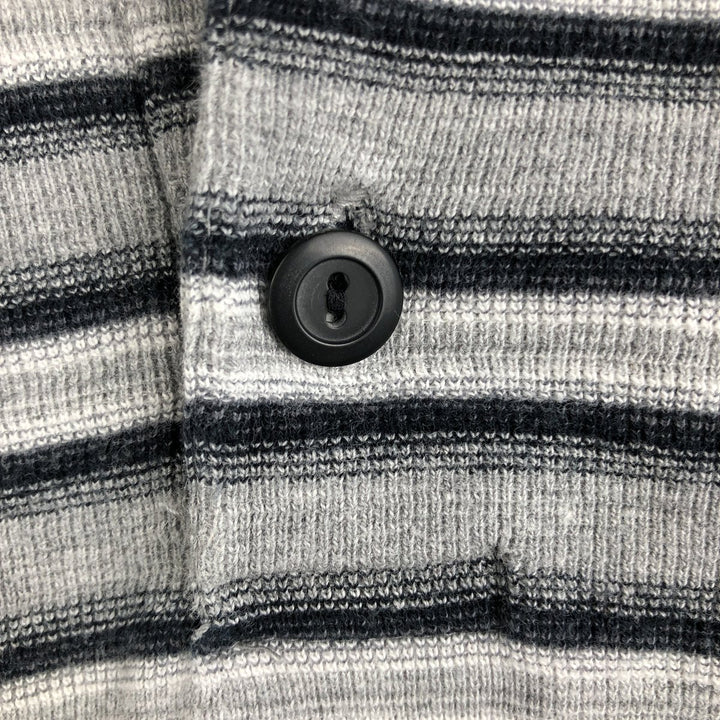 Levi's Multi-stripe Short-Sleeve Polo Shirt, Made in USA, Men's Size XL (approx.) cotton gray type Vintage Second Hand