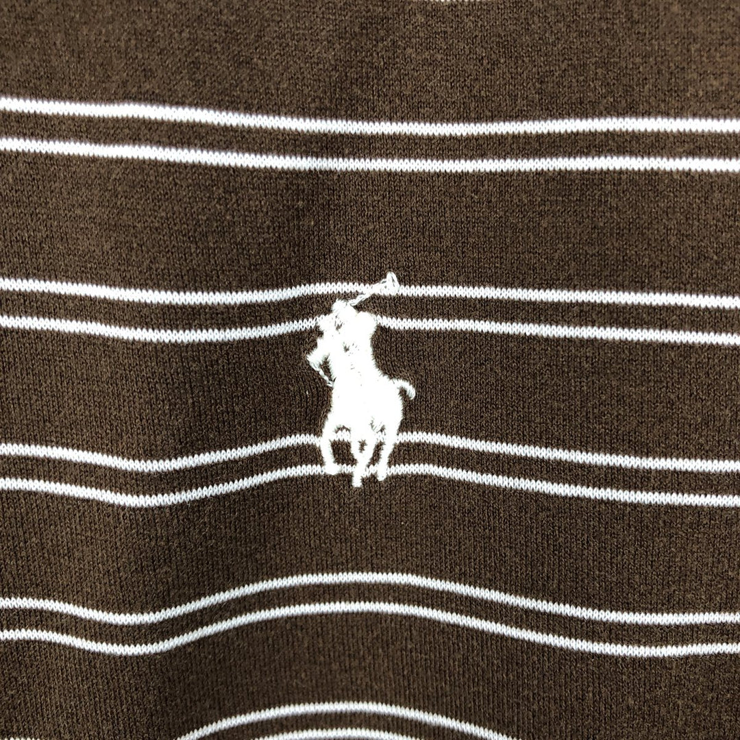 Ralph Lauren POLO GOLF Polo Golf short sleeve striped polo shirt men's size M Pima Cotton brown type Vintage Second Hand