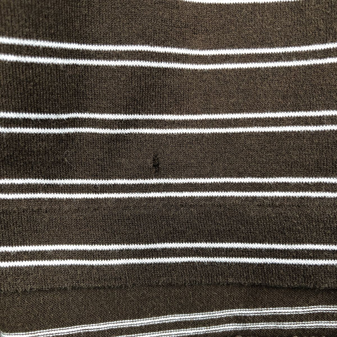 Ralph Lauren POLO GOLF Polo Golf short sleeve striped polo shirt men's size M Pima Cotton brown type Vintage Second Hand