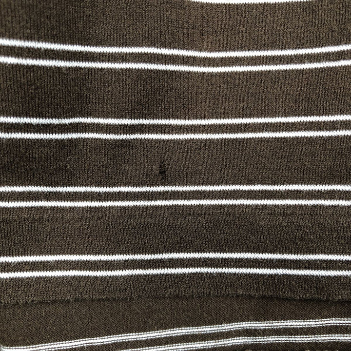 Ralph Lauren POLO GOLF Polo Golf short sleeve striped polo shirt men's size M Pima Cotton brown type Vintage Second Hand