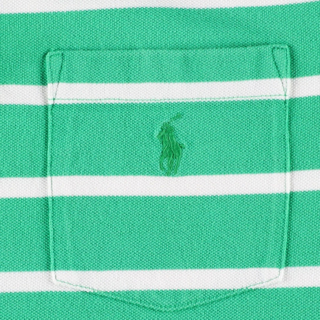 Ralph Lauren POLO by Ralph Lauren short sleeve striped polo shirt, men's size M cotton green type Vintage Second Hand