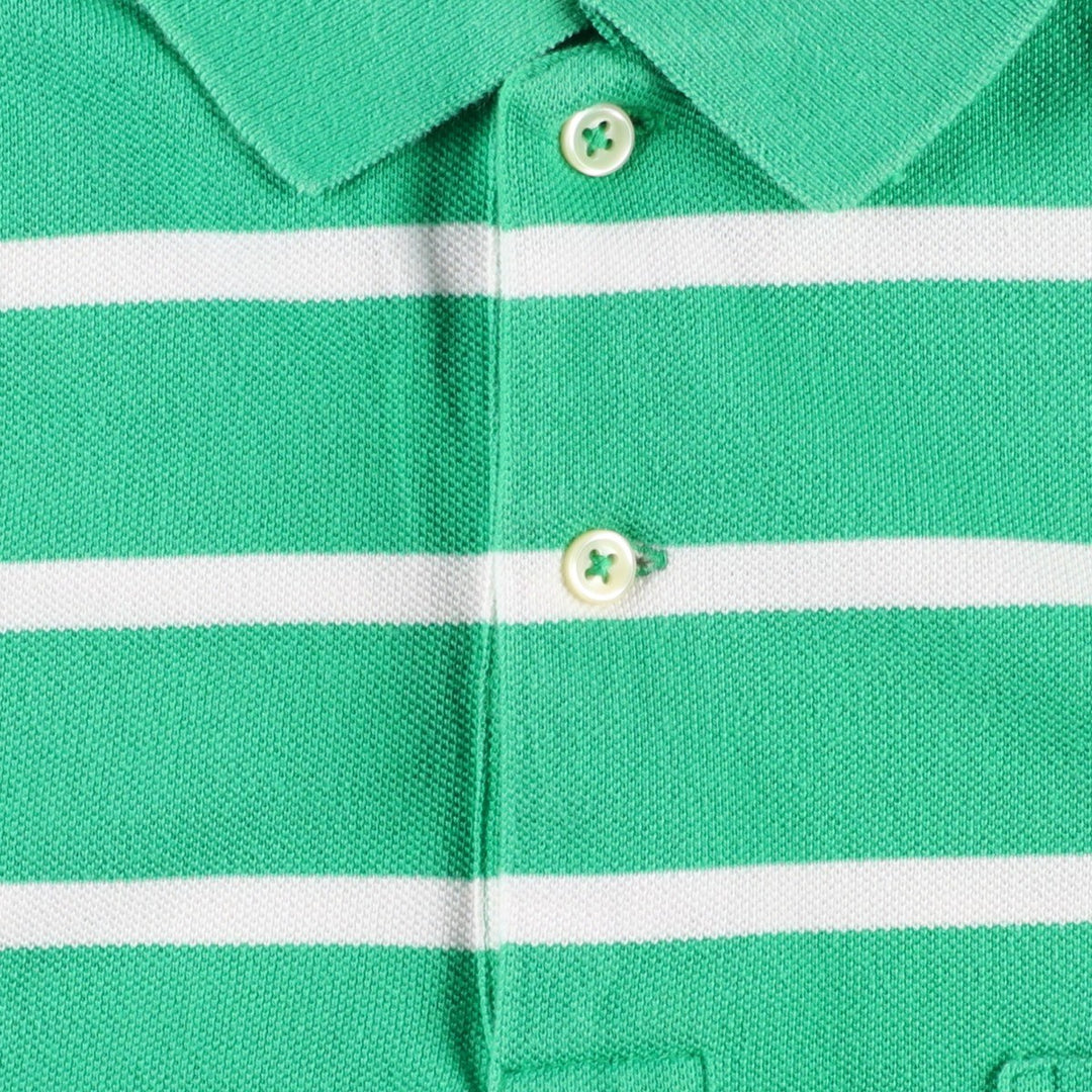 Ralph Lauren POLO by Ralph Lauren short sleeve striped polo shirt, men's size M cotton green type Vintage Second Hand