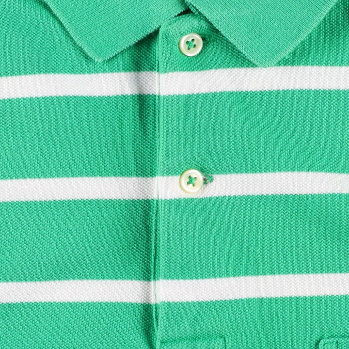 Ralph Lauren POLO by Ralph Lauren short sleeve striped polo shirt, men's size M cotton green type Vintage Second Hand
