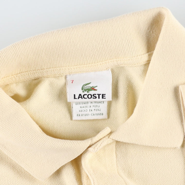 Lacoste LACOSTE French design short sleeve polo shirt No. 7 Men's XXL equivalent cotton unbleached Vintage Second Hand