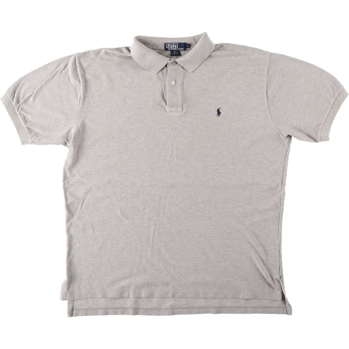 Ralph Lauren POLO by Ralph Lauren short sleeve polo shirt, men's size L cotton gray type Vintage Second Hand