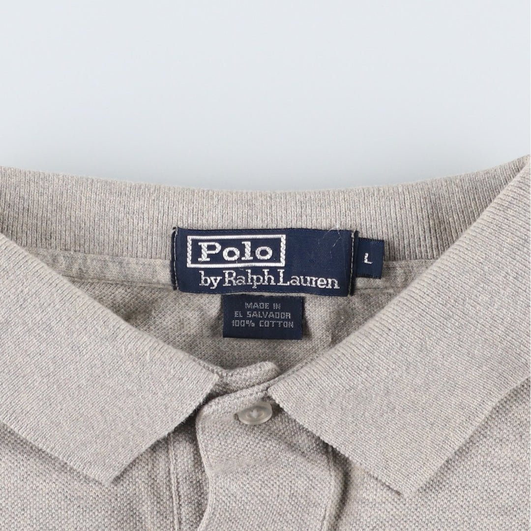 Ralph Lauren POLO by Ralph Lauren short sleeve polo shirt, men's size L cotton gray type Vintage Second Hand