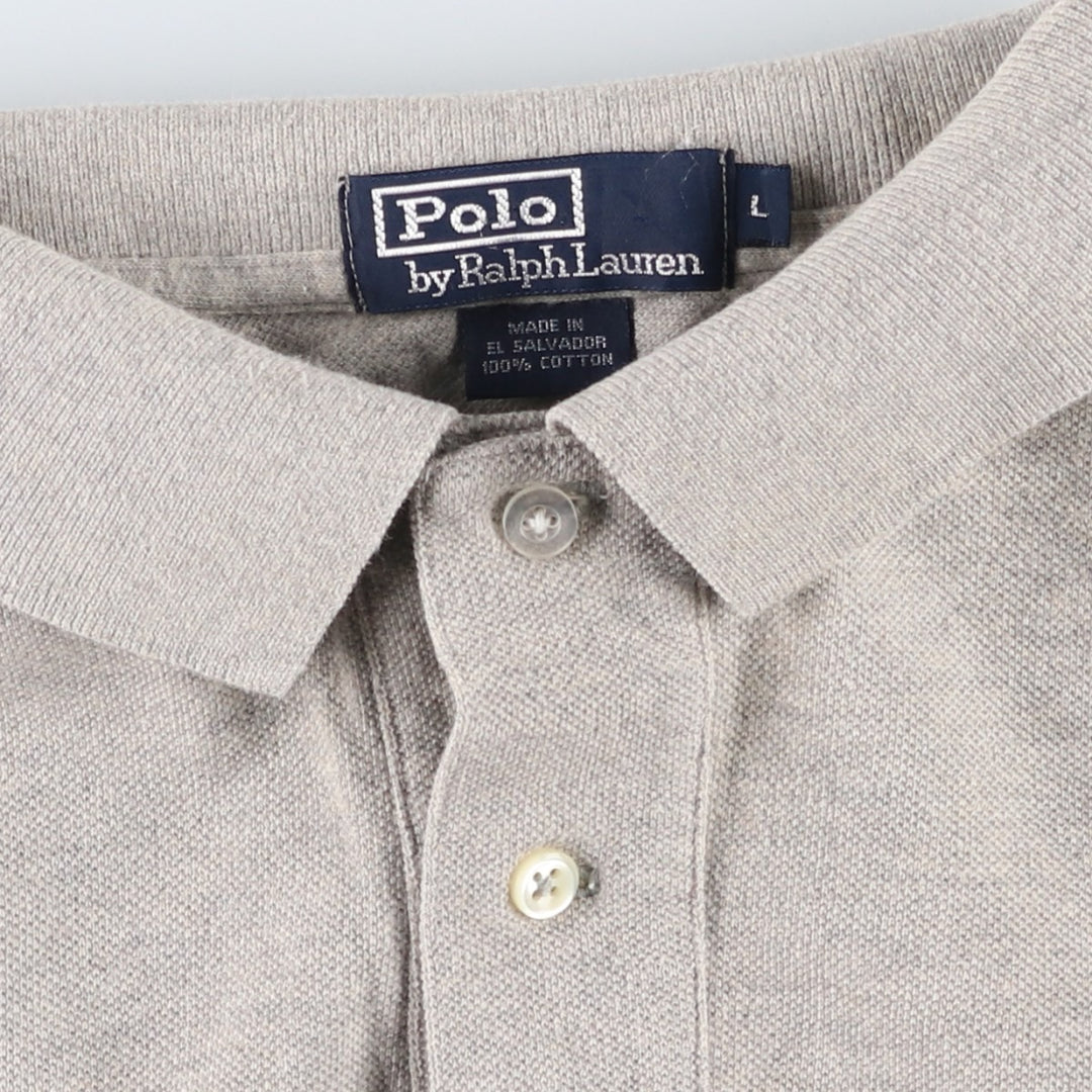 Ralph Lauren POLO by Ralph Lauren short sleeve polo shirt, men's size L cotton gray type Vintage Second Hand