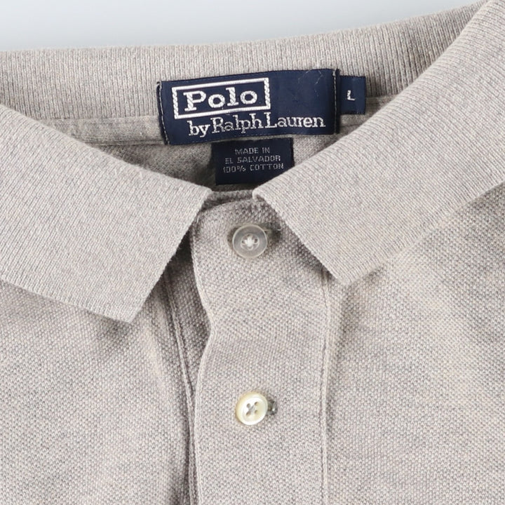 Ralph Lauren POLO by Ralph Lauren short sleeve polo shirt, men's size L cotton gray type Vintage Second Hand
