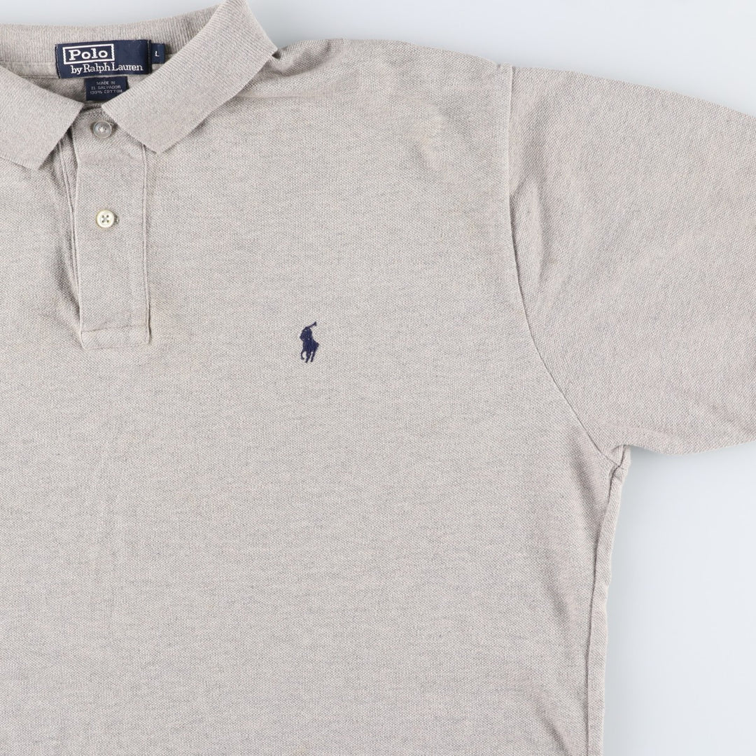 Ralph Lauren POLO by Ralph Lauren short sleeve polo shirt, men's size L cotton gray type Vintage Second Hand