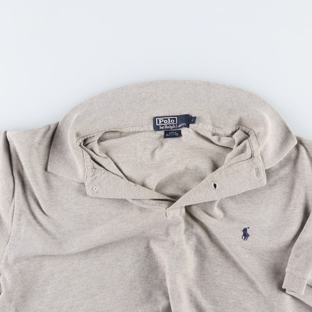Ralph Lauren POLO by Ralph Lauren short sleeve polo shirt, men's size L cotton gray type Vintage Second Hand