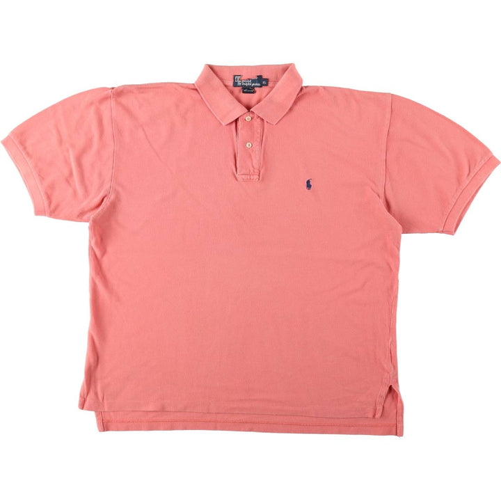 Ralph Lauren POLO by Ralph Lauren short sleeve polo shirt, men's XL size cotton coral Vintage Second Hand