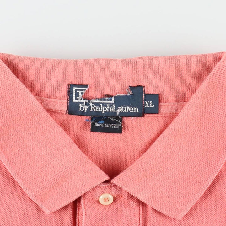 Ralph Lauren POLO by Ralph Lauren short sleeve polo shirt, men's XL size cotton coral Vintage Second Hand