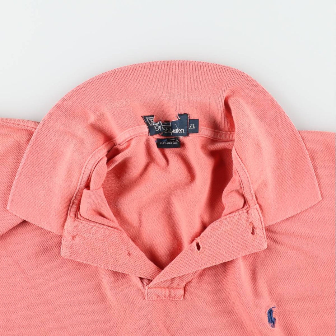 Ralph Lauren POLO by Ralph Lauren short sleeve polo shirt, men's XL size cotton coral Vintage Second Hand