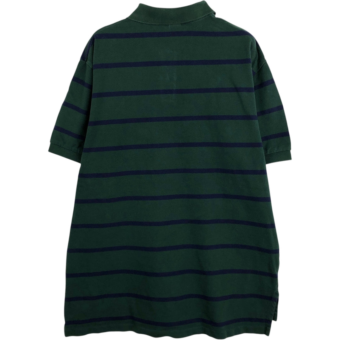 Ralph Lauren POLO by Ralph Lauren short sleeve striped polo shirt, men's XL size cotton Green type dark green Vintage Second Hand