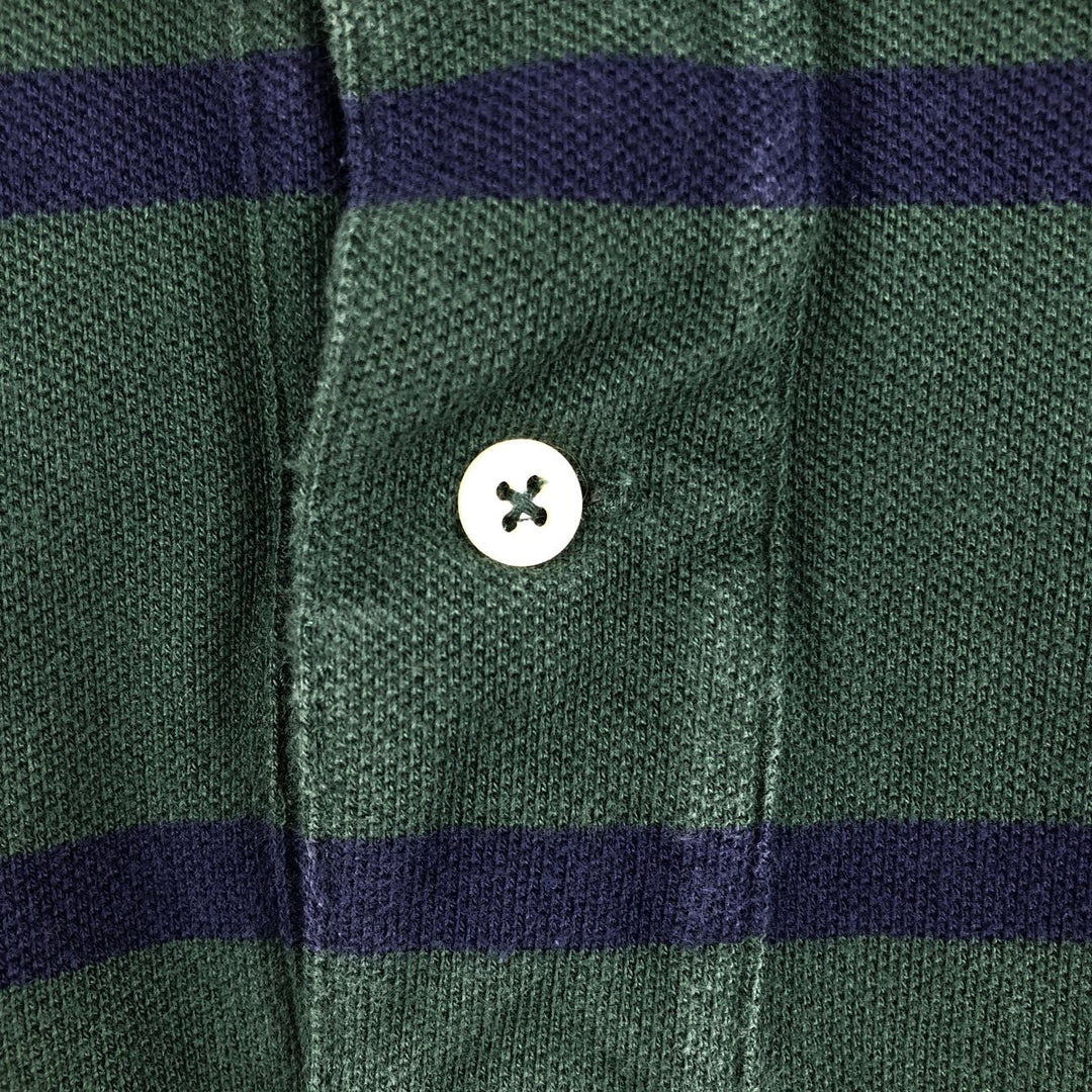Ralph Lauren POLO by Ralph Lauren short sleeve striped polo shirt, men's XL size cotton Green type dark green Vintage Second Hand