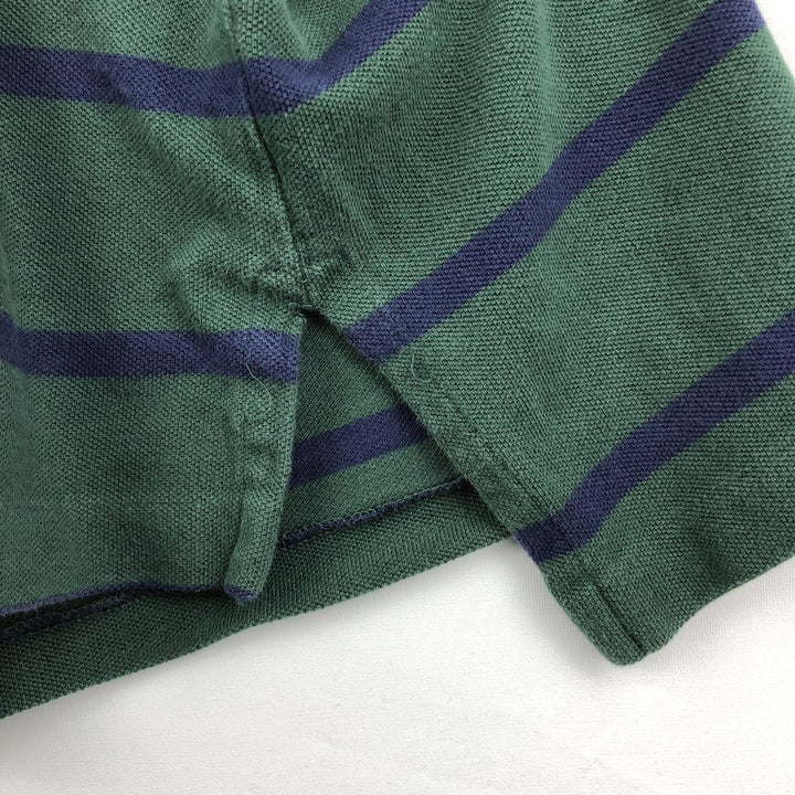Ralph Lauren POLO by Ralph Lauren short sleeve striped polo shirt, men's XL size cotton Green type dark green Vintage Second Hand