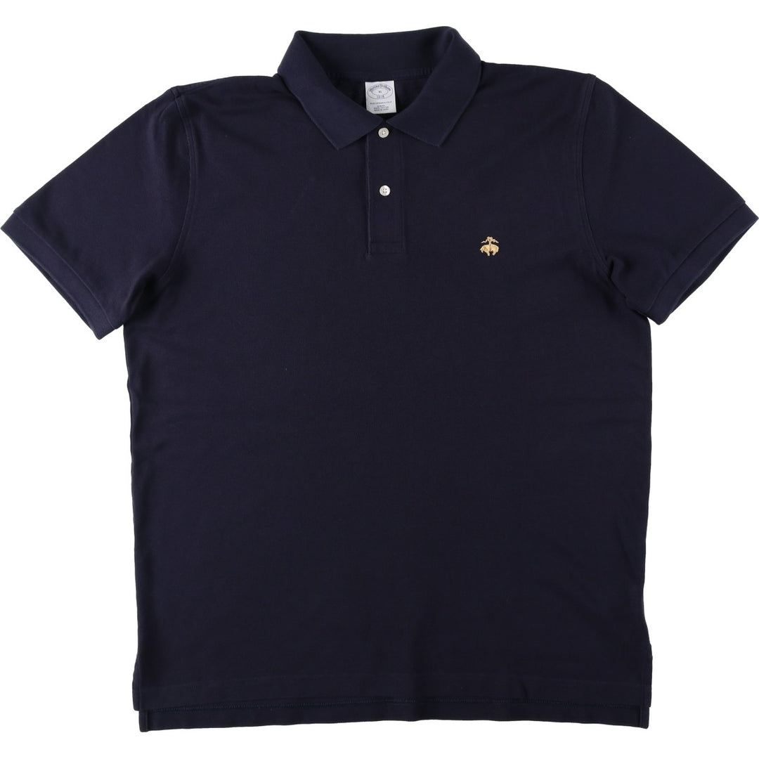 Brooks Brothers 1818 Short-Sleeve Polo Shirt, Men's Size XL (approx.) cotton navy blue type Vintage Second Hand