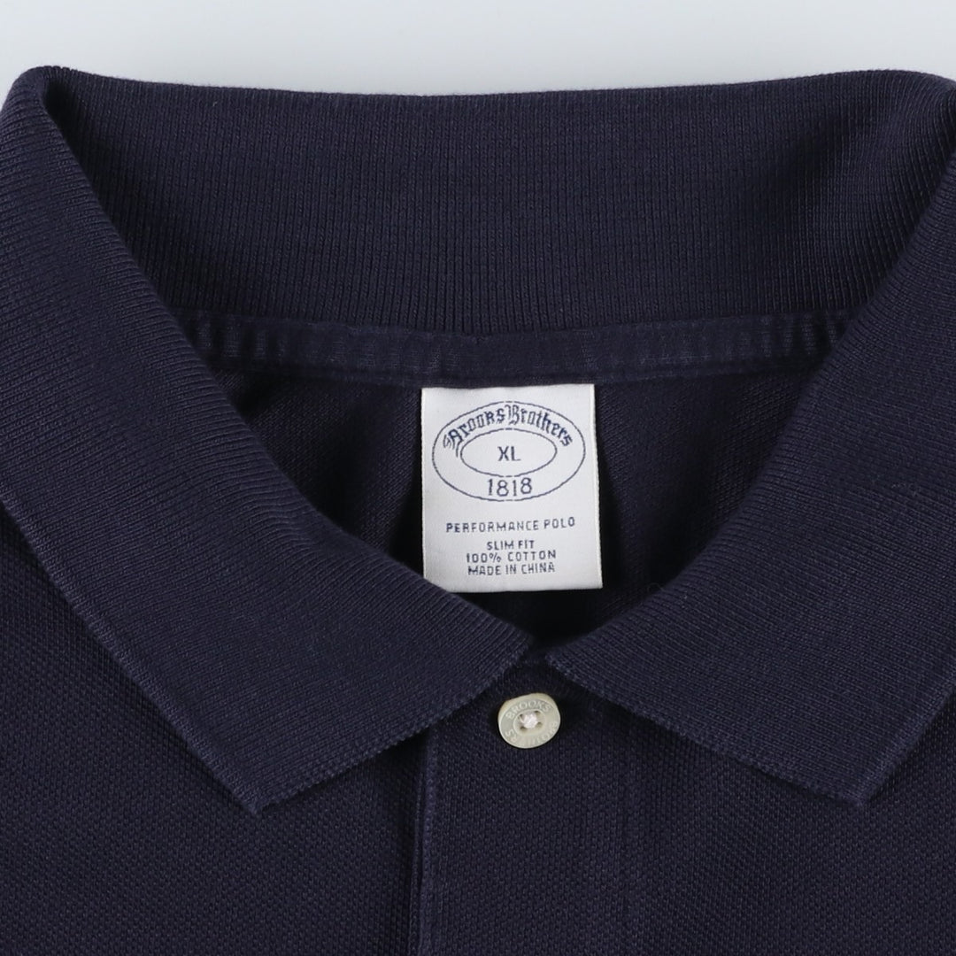 Brooks Brothers 1818 Short-Sleeve Polo Shirt, Men's Size XL (approx.) cotton navy blue type Vintage Second Hand