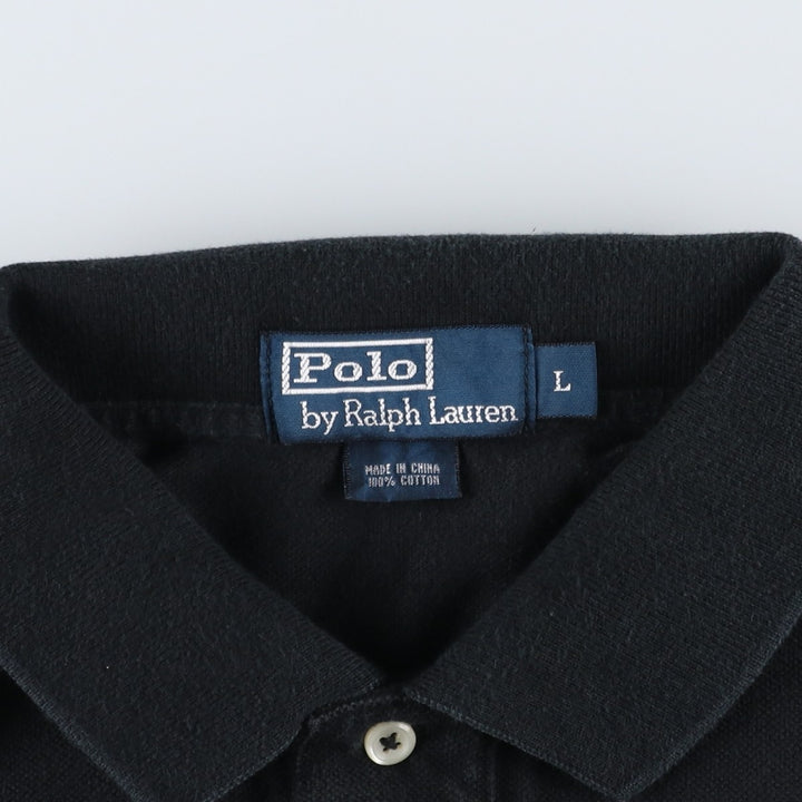 Ralph Lauren POLO by Ralph Lauren short sleeve polo shirt, men's size L cotton black type Vintage Second Hand
