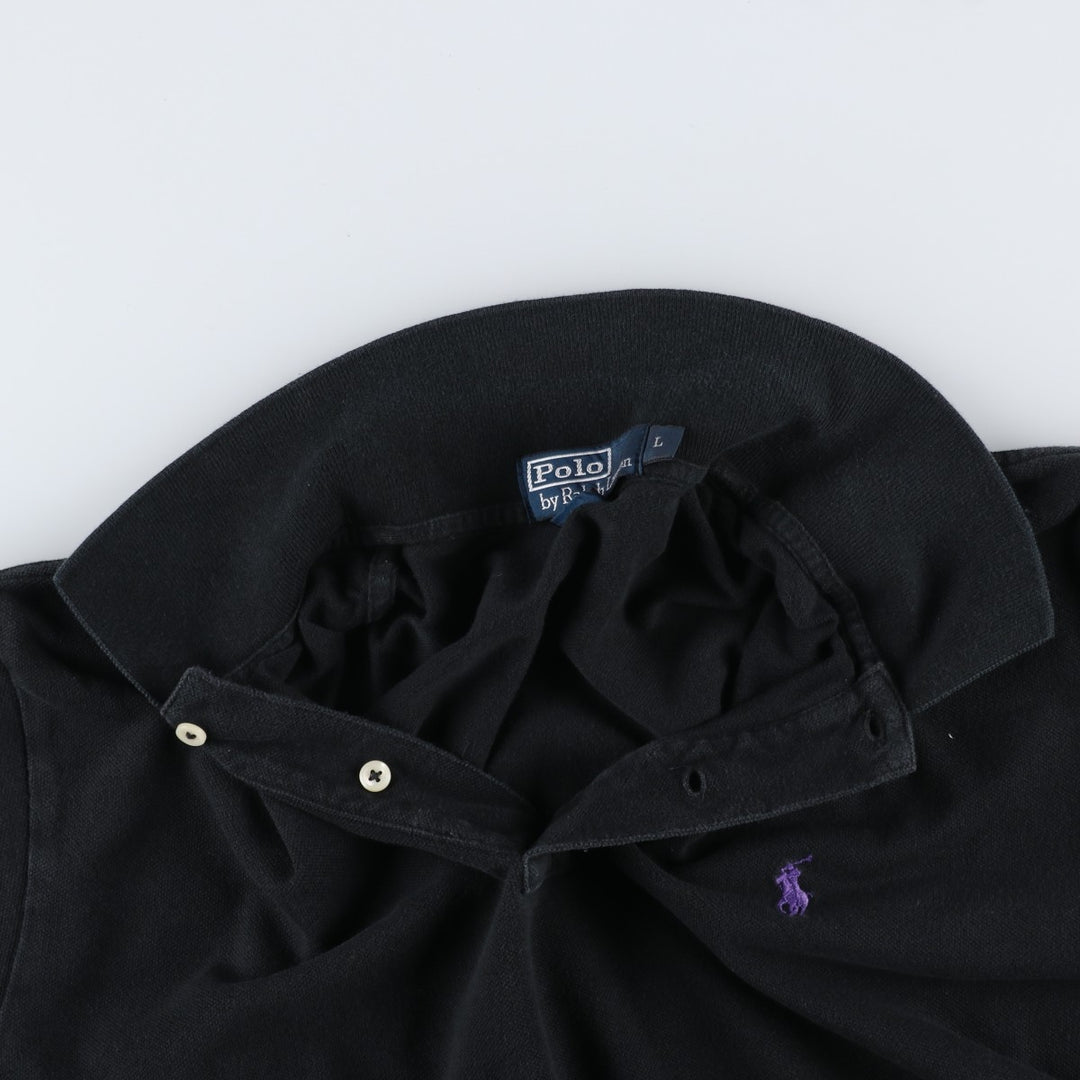 Ralph Lauren POLO by Ralph Lauren short sleeve polo shirt, men's size L cotton black type Vintage Second Hand