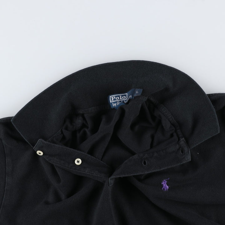Ralph Lauren POLO by Ralph Lauren short sleeve polo shirt, men's size L cotton black type Vintage Second Hand