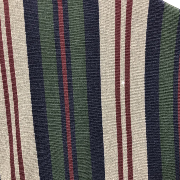 1990'S Ralph Lauren POLO by Ralph Lauren Multi-stripe Short-Sleeve Polo Shirt, Made in USA, Men's Size M (approx.) cotton navy blue type Vintage Second Hand