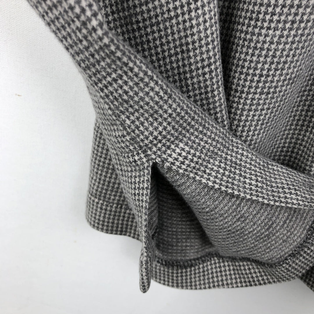 90'S Ralph Lauren POLO by Ralph Lauren Houndstooth Pattern Short-Sleeve Polo Shirt, Made in USA, Men's XL (approx.) Vintage cotton gray type Vintage Second Hand