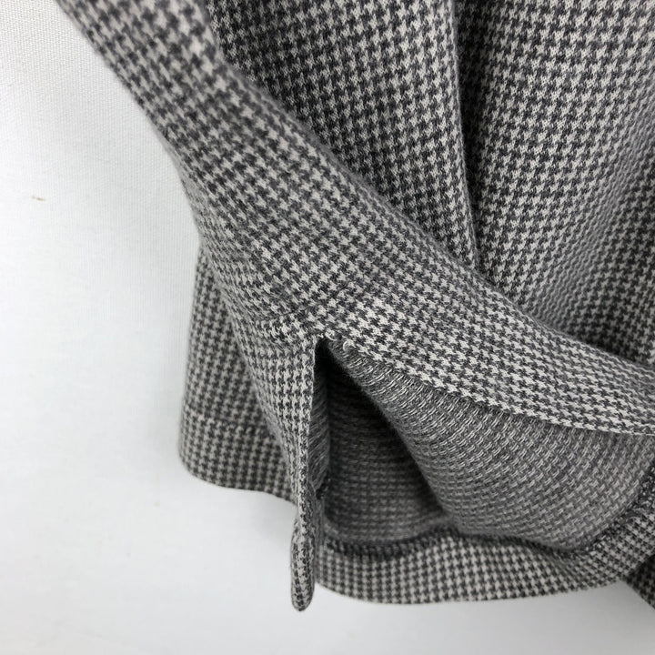 90'S Ralph Lauren POLO by Ralph Lauren Houndstooth Pattern Short-Sleeve Polo Shirt, Made in USA, Men's XL (approx.) Vintage cotton gray type Vintage Second Hand