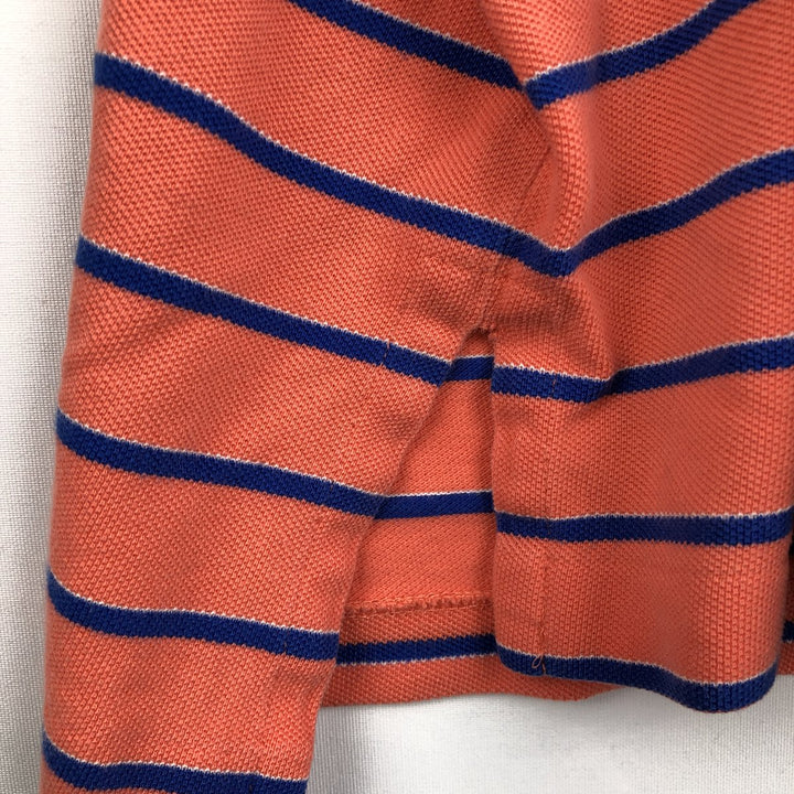Ralph Lauren POLO by Ralph Lauren short sleeve striped polo shirt, men's XXL size cotton coral Vintage Second Hand