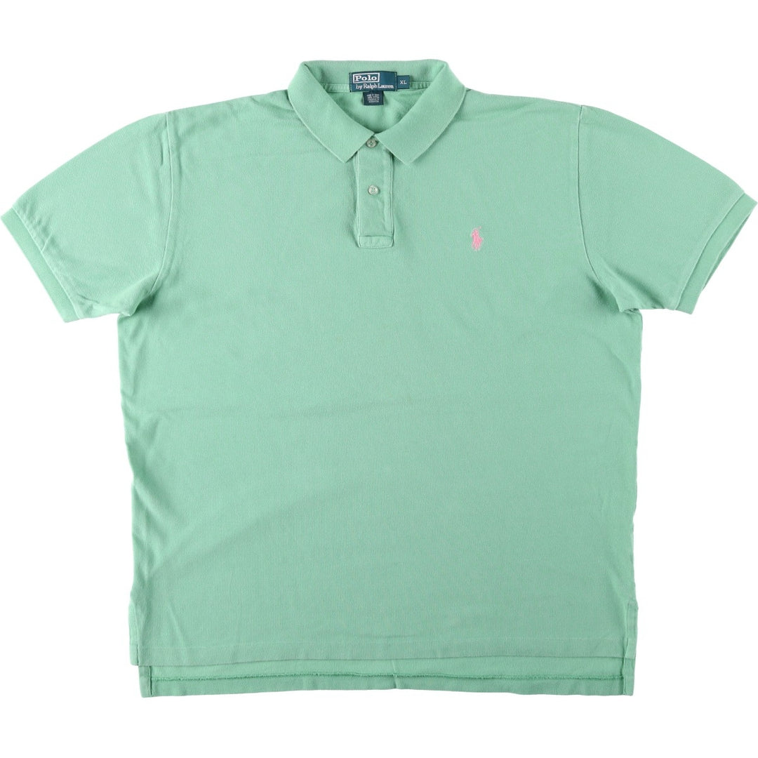 Ralph Lauren POLO by Ralph Lauren short sleeve polo shirt, men's XL size cotton Mint green Vintage Second Hand