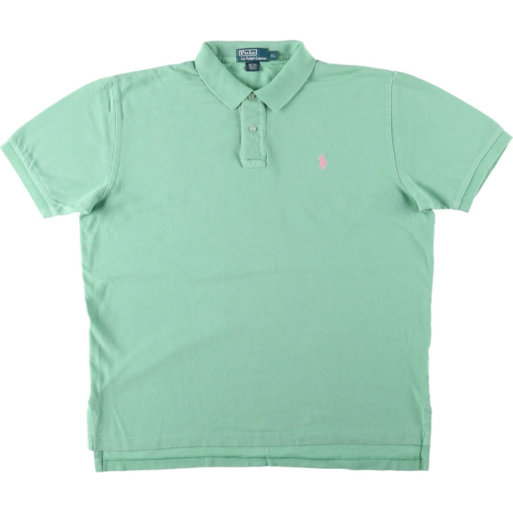 Ralph Lauren POLO by Ralph Lauren short sleeve polo shirt, men's XL size cotton Mint green Vintage Second Hand