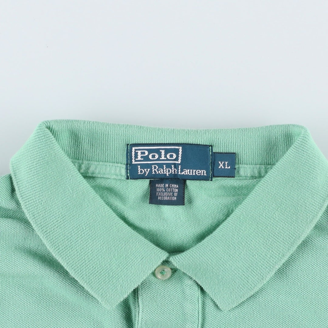 Ralph Lauren POLO by Ralph Lauren short sleeve polo shirt, men's XL size cotton Mint green Vintage Second Hand