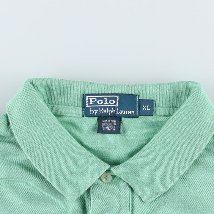 Ralph Lauren POLO by Ralph Lauren short sleeve polo shirt, men's XL size cotton Mint green Vintage Second Hand