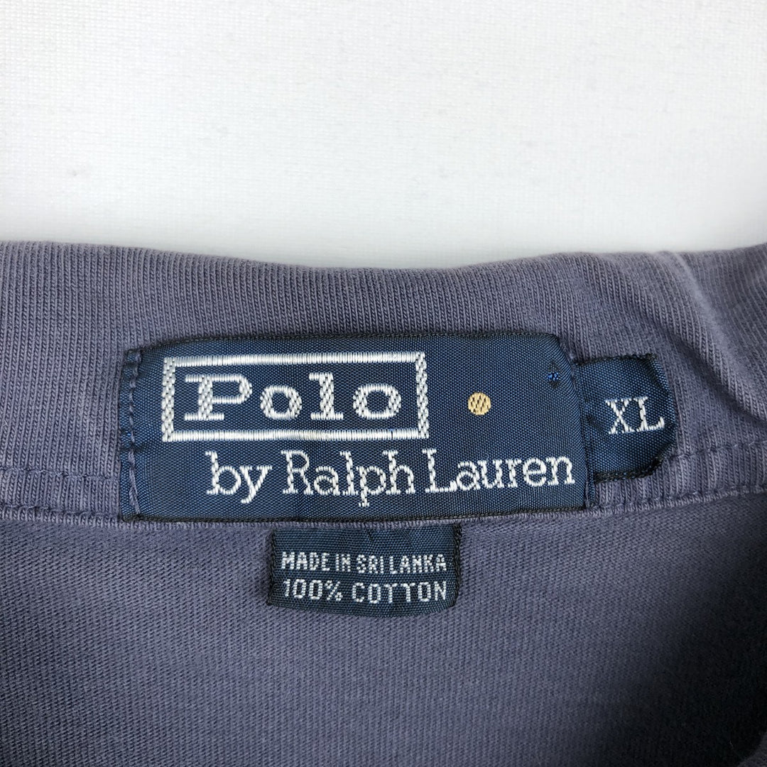 Ralph Lauren POLO by Ralph Lauren short sleeve polo shirt, men's XL size cotton navy blue type Vintage Second Hand