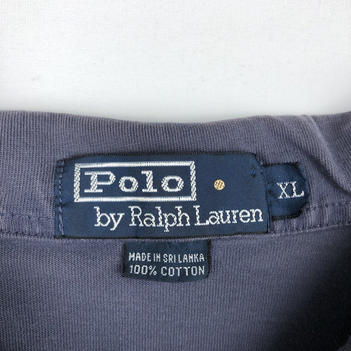 Ralph Lauren POLO by Ralph Lauren short sleeve polo shirt, men's XL size cotton navy blue type Vintage Second Hand