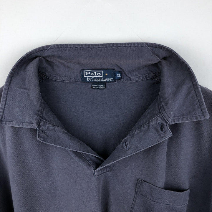 Ralph Lauren POLO by Ralph Lauren short sleeve polo shirt, men's XL size cotton navy blue type Vintage Second Hand