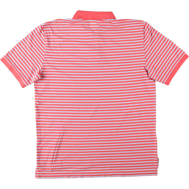 Brooks Brothers Est.1818 Multi-stripe Short-Sleeve Polo Shirt, Men's Size L (approx.) cotton red type Vintage Second Hand