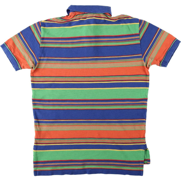 Ralph Lauren POLO by Ralph Lauren Multi-border short sleeve striped polo shirt Men's M size cotton blue type Vintage Second Hand