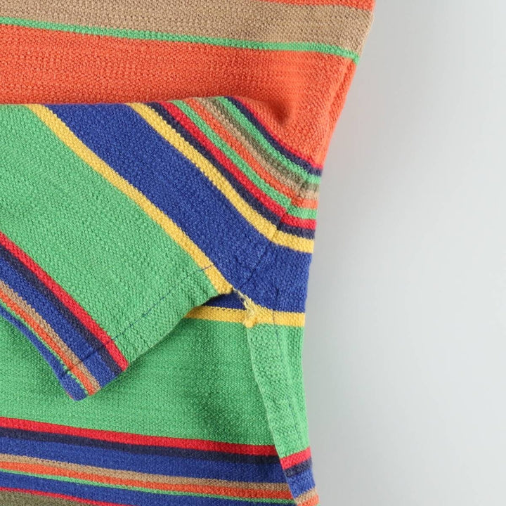 Ralph Lauren POLO by Ralph Lauren Multi-border short sleeve striped polo shirt Men's M size cotton blue type Vintage Second Hand