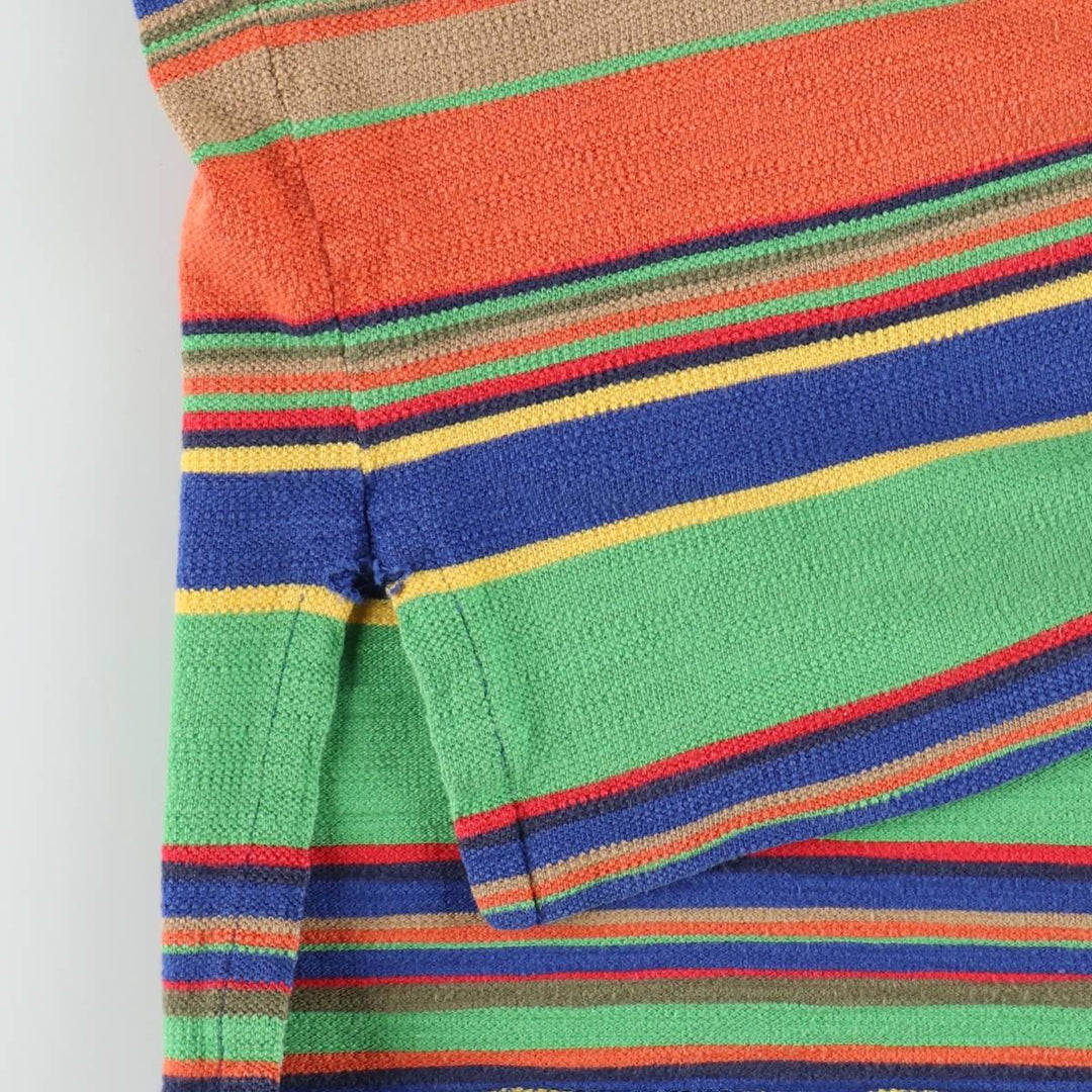 Ralph Lauren POLO by Ralph Lauren Multi-border short sleeve striped polo shirt Men's M size cotton blue type Vintage Second Hand