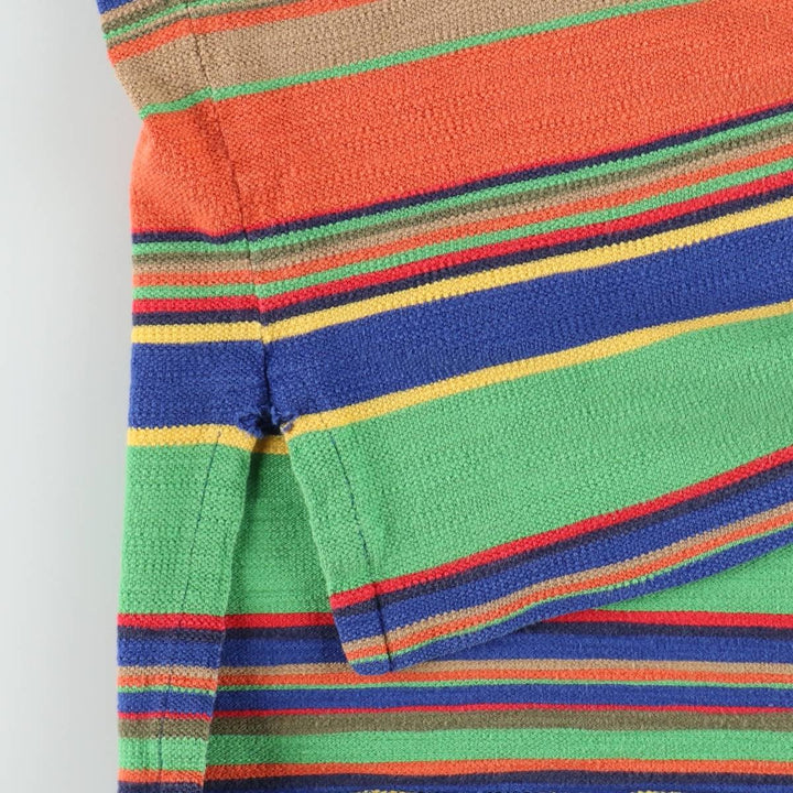 Ralph Lauren POLO by Ralph Lauren Multi-border short sleeve striped polo shirt Men's M size cotton blue type Vintage Second Hand