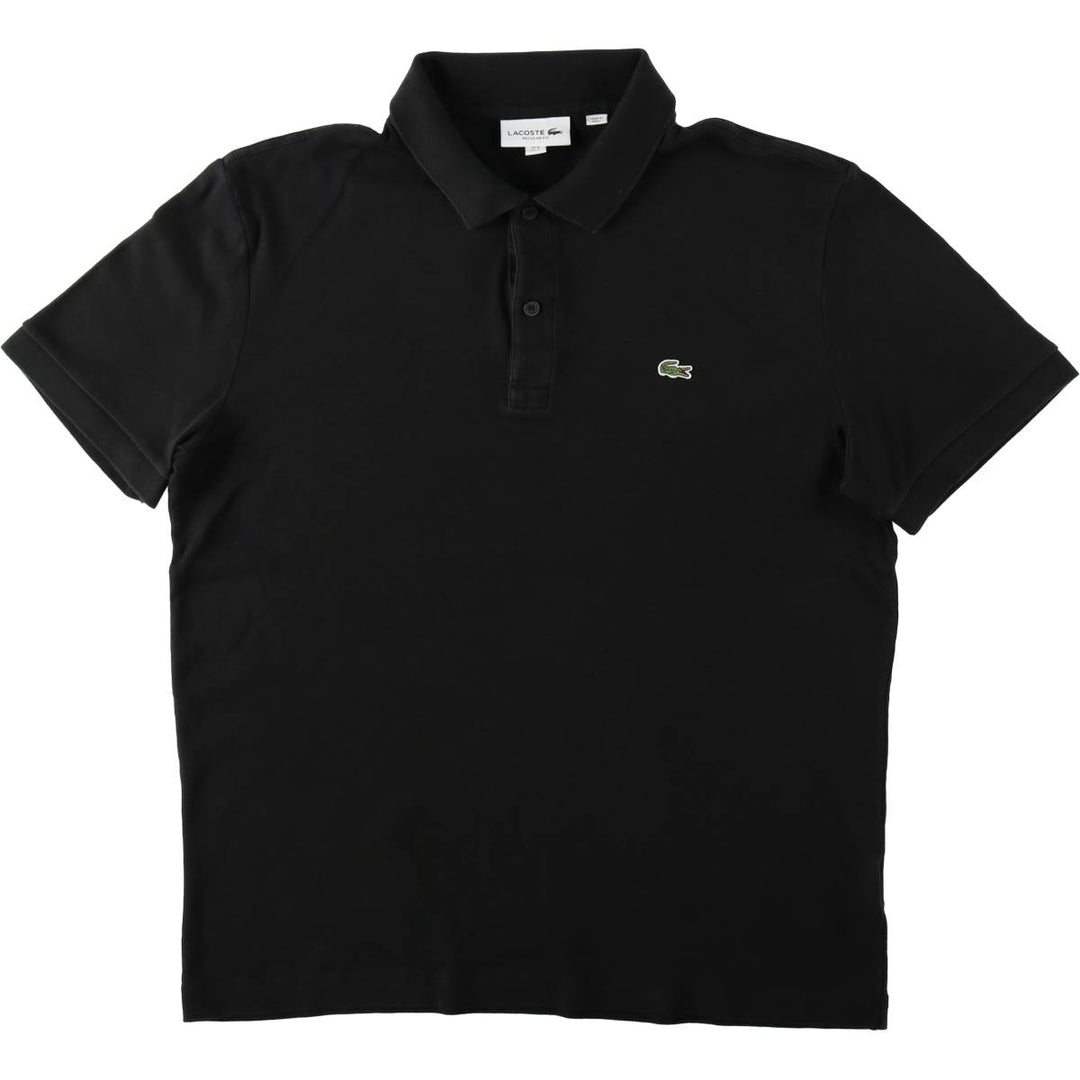 Lacoste LACOSTE short sleeve polo shirt, men's size L cotton black type Vintage Second Hand